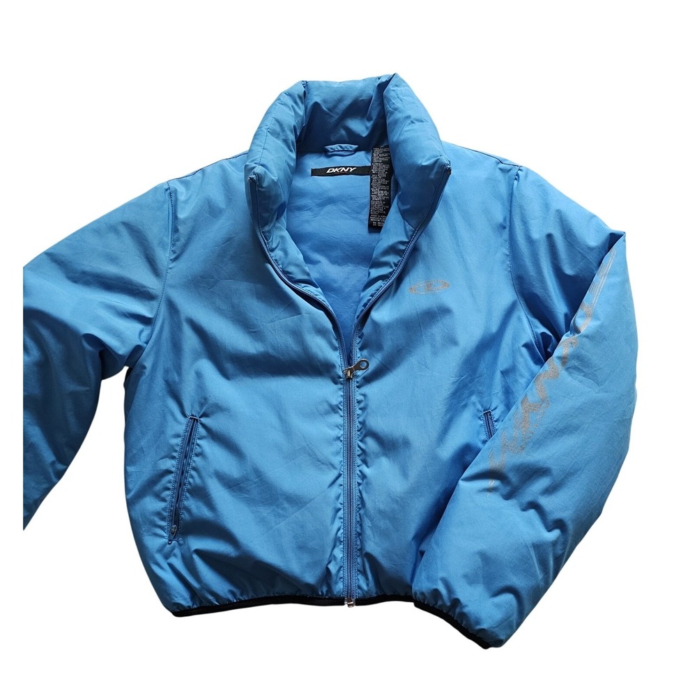 DKNY Duck‎ Down, Baby Blue, Full Zip, Short Puffer Jacket Xl